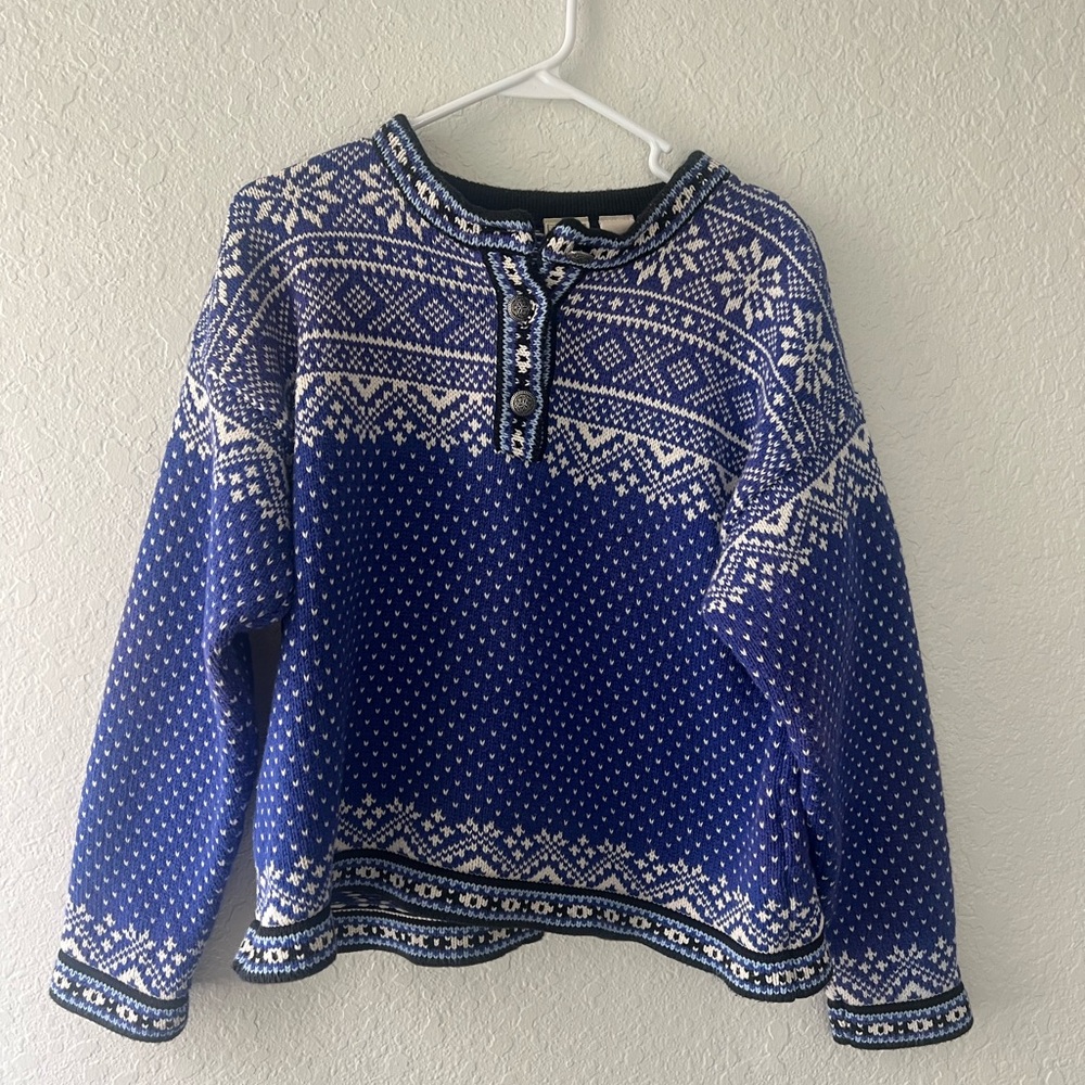 Vintage LL Bean Womens Cobalt Blue
Fair Isle Nordic Sweater